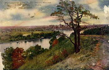 [Graphic: 1905 postcard showing view of Saint Paul from Daytons Bluff.]