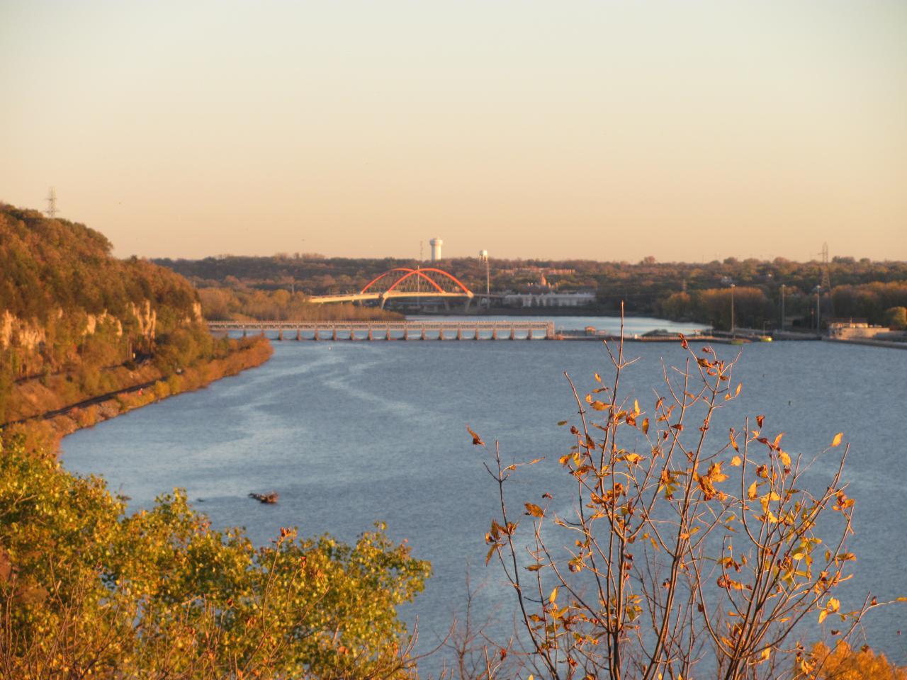 The view from Cottage Grove's River Oaks Park looking towards Hastings to the south. The view from Cottage Grove's River Oaks Park looking towards Hastings to the south.