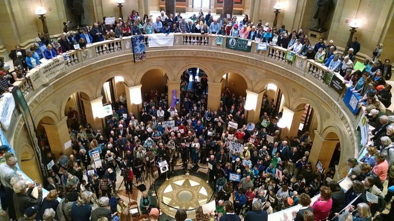 Our Capitol rotunda, full of hundreds of Minnesotans calling on legislators to support clean water.