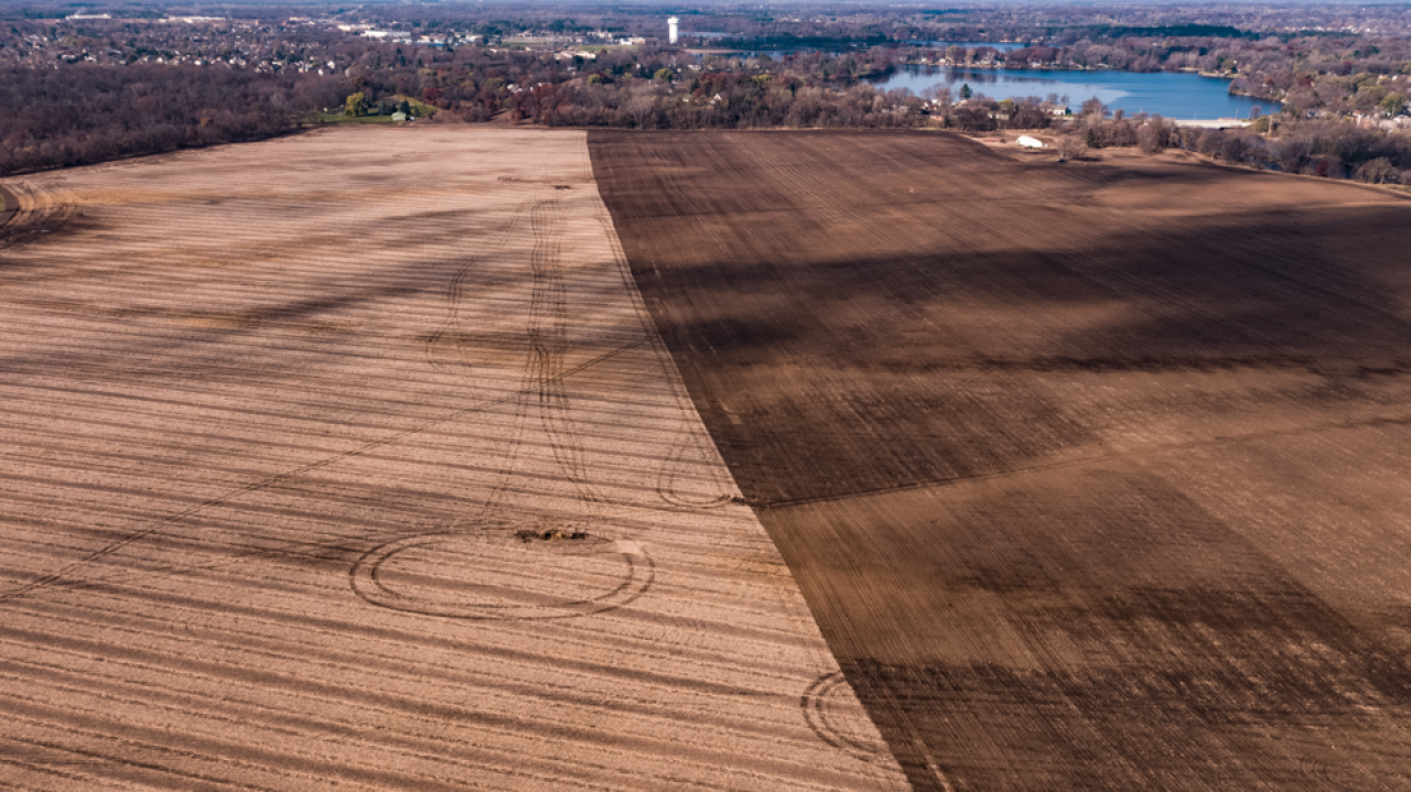 The farm field at the William H Houlton Conservation Area about to be turned into prairie The farm field at the William H Houlton Conservation Area about to be turned into prairie