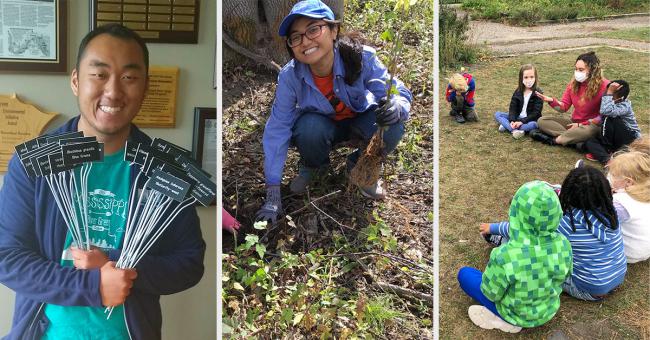 Interns Interns in the office, in the field, and working with students